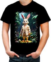 Camiseta Colorida Do Coelhinho da Páscoa Polígonos 9