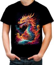 Camiseta Colorida Dragão Chinês Lendário Mito 8