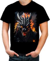 Camiseta Colorida Dragão Dragon Chamas Infernal Fogo 1