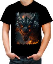 Camiseta Colorida Dragão Dragon Chamas Infernal Fogo 2 Camiseta Colorida Dragão Dragon Chamas Infernal Fogo 2
