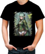 Camiseta Colorida Elfa Linda na Floresta Mágica 3