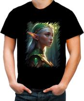 Camiseta Colorida Elfa Linda na Floresta Mágica 6