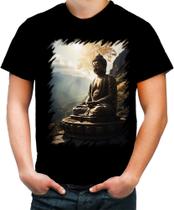 Camiseta Colorida Estátua de Buda Iluminado Religião 1 Camiseta Colorida Estátua de Buda Iluminado Religião 1