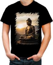 Camiseta Colorida Estátua de Buda Iluminado Religião 20 Camiseta Colorida Estátua de Buda Iluminado Religião 20