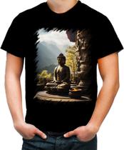 Camiseta Colorida Estátua de Buda Iluminado Religião 8 Camiseta Colorida Estátua de Buda Iluminado Religião 8