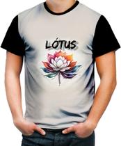 Camiseta Colorida Flor de Lótus Budismo Buda Religião 1 Camiseta Colorida Flor de Lótus Budismo Buda Religião 1