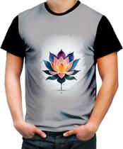 Camiseta Colorida Flor de Lótus Budismo Buda Religião 3 Camiseta Colorida Flor de Lótus Budismo Buda Religião 3