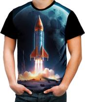 Camiseta Colorida Foguete Espacial Space Rocket Espaço 3 Camiseta Colorida Foguete Espacial Space Rocket Espaço 3