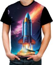 Camiseta Colorida Foguete Espacial Space Rocket Espaço 4 Camiseta Colorida Foguete Espacial Space Rocket Espaço 4