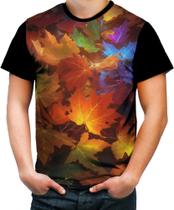 Camiseta Colorida Folhas de Outono Estações do Ano 3