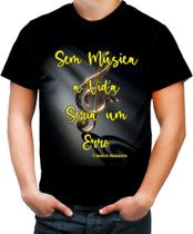 Camiseta Colorida Frases vida sem Música Reflexões 1