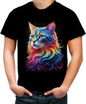 Camiseta Colorida Gatinho Ondas Magnéticas Vibrante 5