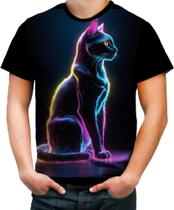 Camiseta Colorida Gato Dark Silhueta Fantasmagórica 1