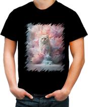 Camiseta Colorida Gato Explosão de Cores Hipnotizante 3 Camiseta Colorida Gato Explosão de Cores Hipnotizante 3
