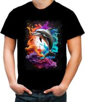 Camiseta Colorida Golfinho Inteligência Arte Pintura 6