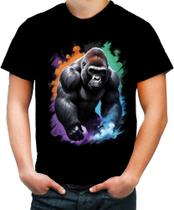 Camiseta Colorida Gorila Furioso Força Feroz Zoo 2