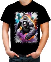 Camiseta Colorida Gorila Furioso Força Feroz Zoo 3