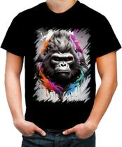 Camiseta Colorida Gorila Furioso Força Feroz Zoo 7
