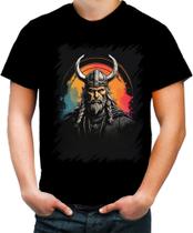 Camiseta Colorida Guerreiro Viking Nórdico Tribo 12