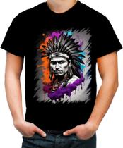 Camiseta Colorida Índio Apache Tribo Americana Oeste 1