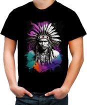 Camiseta Colorida Índio Apache Tribo Americana Oeste 9 Camiseta Colorida Índio Apache Tribo Americana Oeste 9