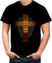 Camiseta Colorida Jesus Leão da Tribo de Judá Cruz 4k 1