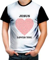 Camiseta Colorida João 3 16 Jesus Te Ama 4k 2