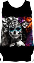 Camiseta Colorida La Catrina Mexicana Dama Esqueleto 10 Camiseta Colorida La Catrina Mexicana Dama Esqueleto 10