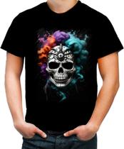 Camiseta Colorida La Muerte Mexicana Dama Esqueleto 1