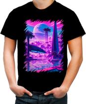 Camiseta Colorida Landscape Futuro Vaporwave 10