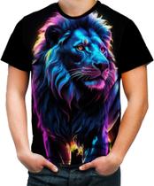 Camiseta Colorida Leão Dark Silhueta Fantasmagórica 1