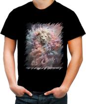 Camiseta Colorida Leão Rei Explosão de Cores Hipnotizante 1 Camiseta Colorida Leão Rei Explosão de Cores Hipnotizante 1