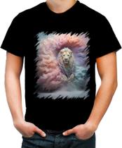 Camiseta Colorida Leão Rei Explosão de Cores Hipnotizante 2