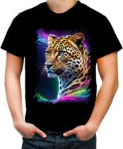 Camiseta Colorida Leopardo Velocidade Felino Panthera 1 Camiseta Colorida Leopardo Velocidade Felino Panthera 1
