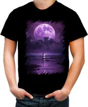 Camiseta Colorida Lua Púrpura Luar Roxo Moon Lunar 1