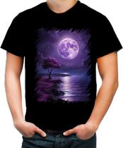 Camiseta Colorida Lua Púrpura Luar Roxo Moon Lunar 3
