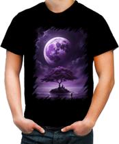 Camiseta Colorida Lua Púrpura Luar Roxo Moon Lunar 5