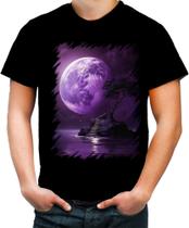 Camiseta Colorida Lua Púrpura Luar Roxo Moon Lunar 7
