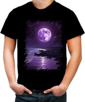 Camiseta Colorida Lua Púrpura Luar Roxo Moon Lunar 8