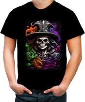 Camiseta Colorida Mago Caveira Trevas Magia 9