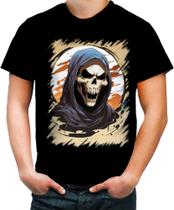 Camiseta Colorida Máscara de Caveira Estilosa 1