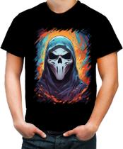 Camiseta Colorida Máscara de Fantasma Ghost 3 Camiseta Colorida Máscara de Fantasma Ghost 3