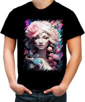 Camiseta Colorida Mulher de Rosas Paixão 13