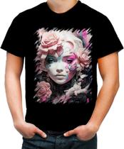 Camiseta Colorida Mulher de Rosas Paixão 17