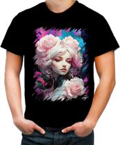 Camiseta Colorida Mulher de Rosas Paixão 19