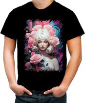 Camiseta Colorida Mulher de Rosas Paixão 20 Camiseta Colorida Mulher de Rosas Paixão 20