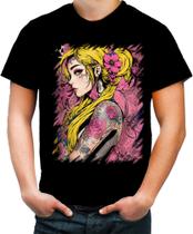 Camiseta Colorida Mulher Tatuada Tatoo Style 3