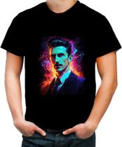Camiseta Colorida Nikola Tesla Físico Inventor Eletrecidade 1
