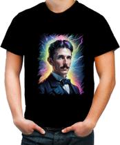 Camiseta Colorida Nikola Tesla Físico Inventor Eletrecidade 5