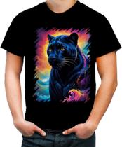 Camiseta Colorida Pantera Ondas Magnéticas Vibrante 1